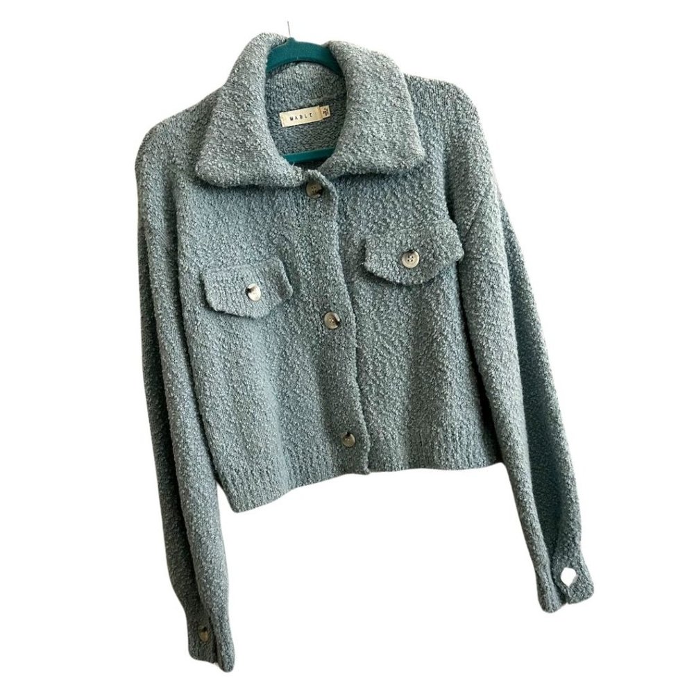 🪺 Cute Light Blue Cropped Sweater Top, M